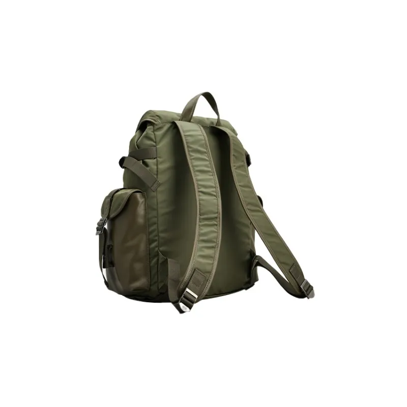 TOD'S Fabric With Leather Backpack Medium Size Men's Green-2