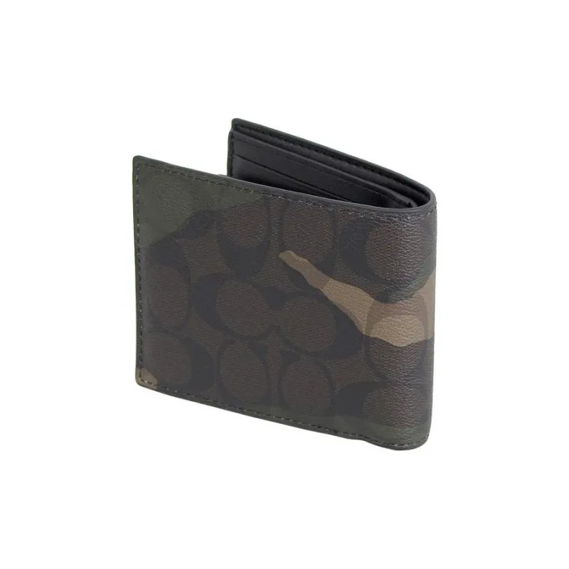 COACH PVC With Leather Card Holder, Coin Purse, Wallet Regular Men's Camouflage-3