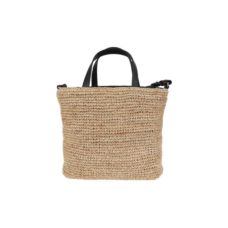 KENZO Raffia Shoulder Bag, Crossbody Bag, Handbag Trumpets Women's Red/Natural-2
