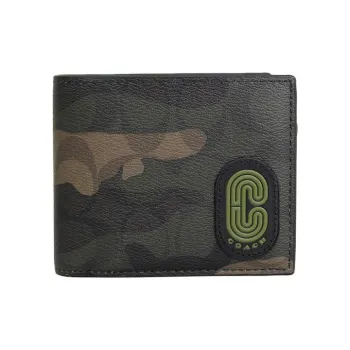 COACH PVC With Leather Card Holder, Coin Purse, Wallet Regular Men's Camouflage