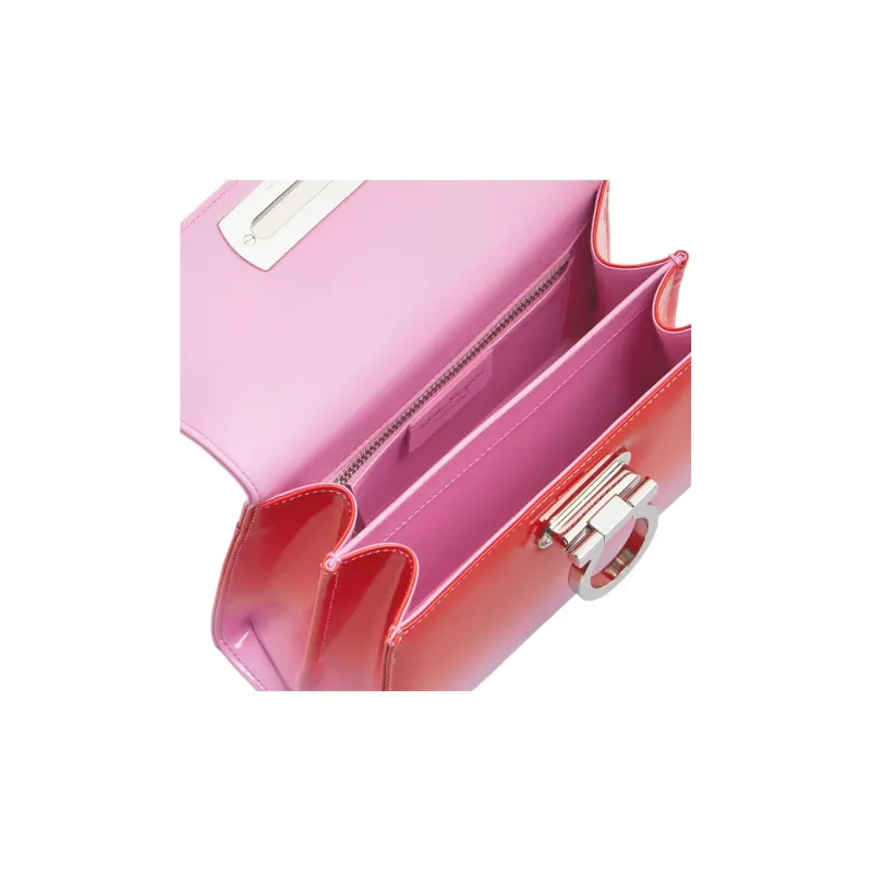 FERRAGAMO Calfskin Shoulder Bag, Crossbody Bag, Handbag Trumpets Women's Pink/Red-5
