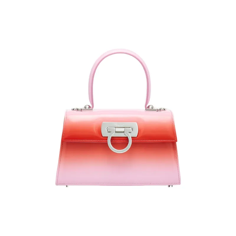FERRAGAMO Calfskin Shoulder Bag, Crossbody Bag, Handbag Trumpets Women's Pink/Red-0