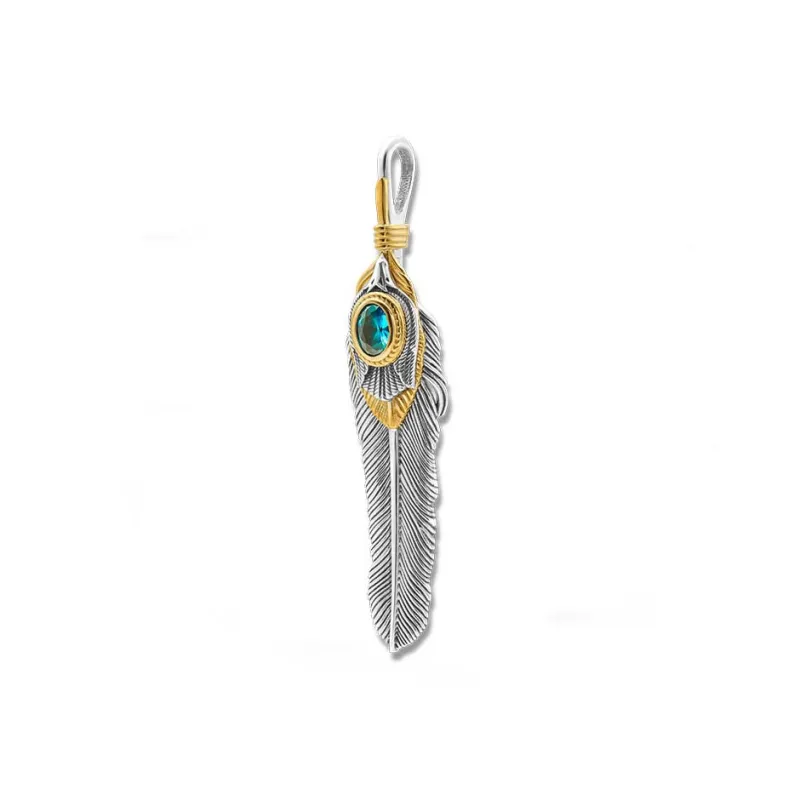 ROCK&RIDE 925 Sterling Silver With Blue Spinel Inlay Charm/Pendant Unisex-2