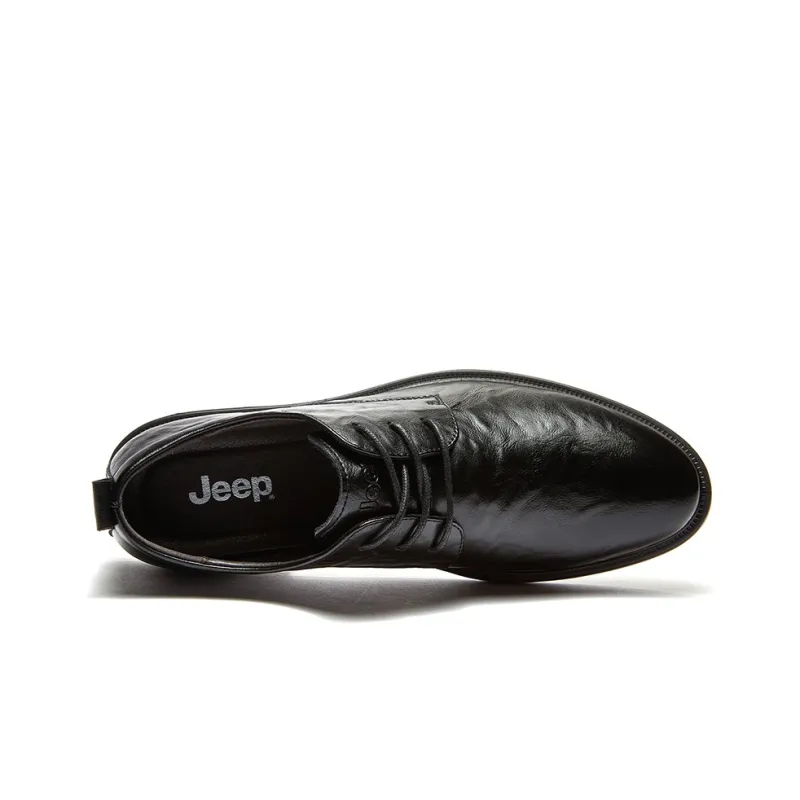 Jeep Dress Shoes Men Low Top Black-4