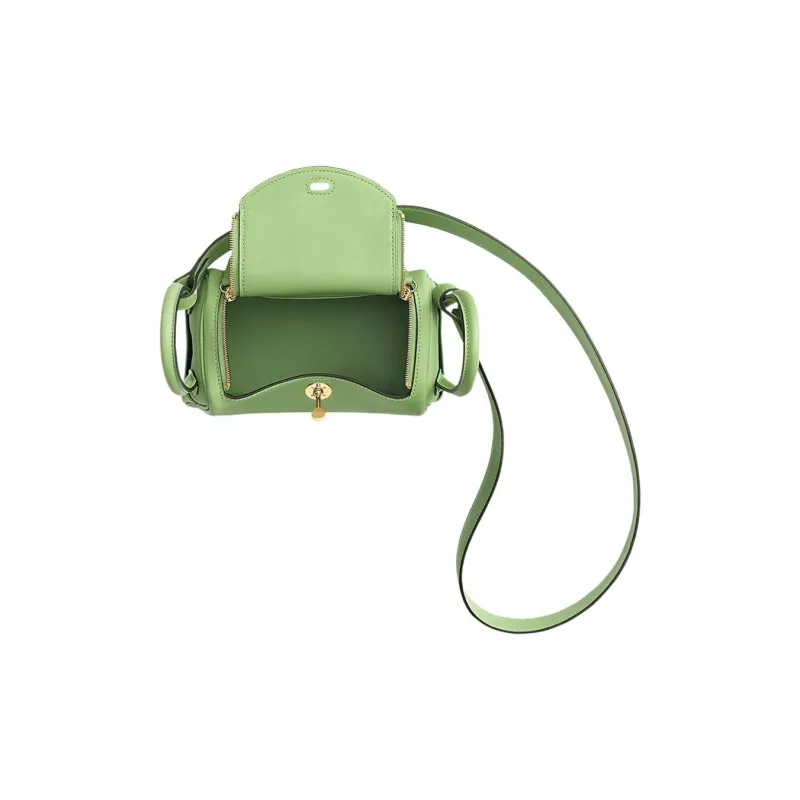 HERMES Lindy Calfskin Handbag, Shoulder Bag, Crossbody Bag Mini Women's Avocado Green-2
