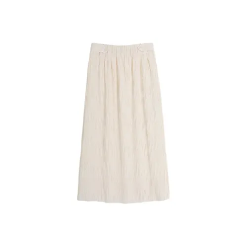 SETIROM Casual Long Skirts Women's Off White