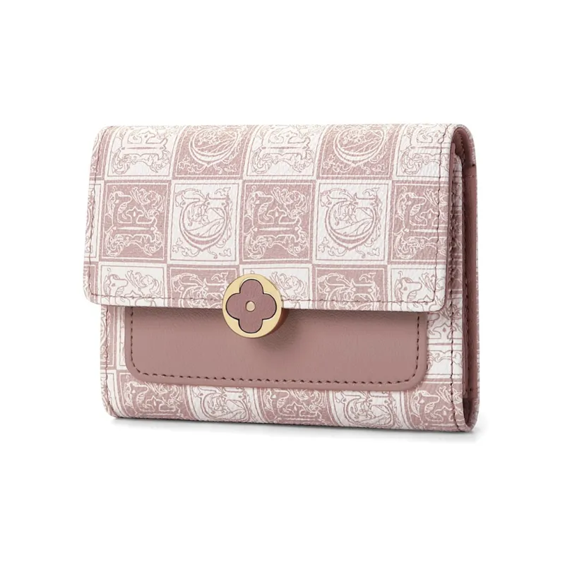 GOLF Synthetic Leather PVC Card Holder, Wallet Medium Size Women's Smoke Pink & Smoke Pink-2