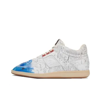 COACH Mid Top Skateboard Shoes Men's White Blue