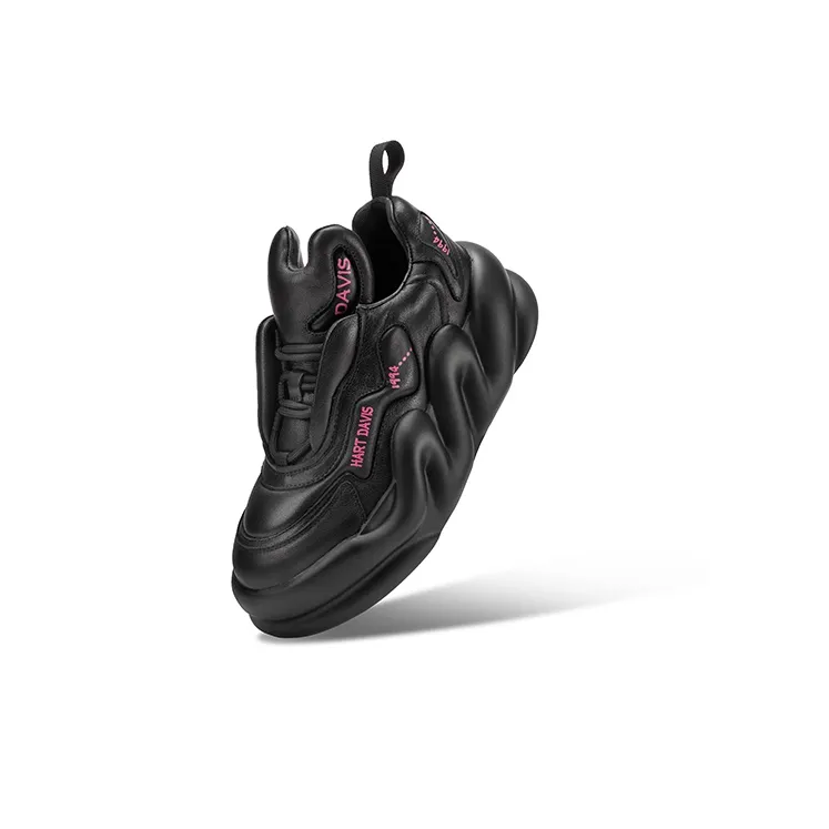 HART DAVIS Cloud Series Height Increasing Low Top Skateboard Shoes Unisex Black-2