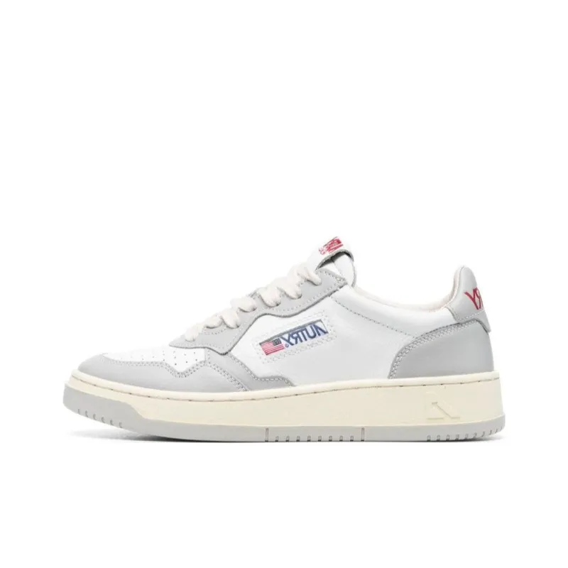 AUTRY Medalist Low Leather 'White Grey And Red Logo' Women's-0
