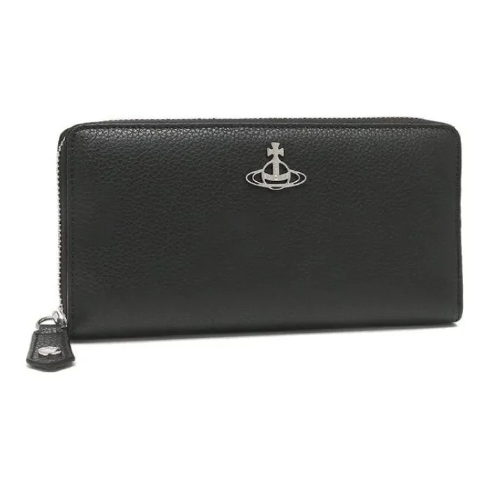 Vivienne Westwood Grain Leather Wallet Regular Women's Black-1
