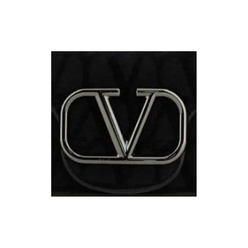 Valentino Fabric With Leather Handbag Shoulder Bag Men's Black-3