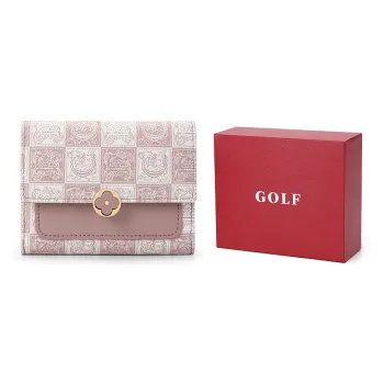 GOLF Synthetic Leather PVC Card Holder, Wallet Medium Size Women's Smoke Pink & Smoke Pink