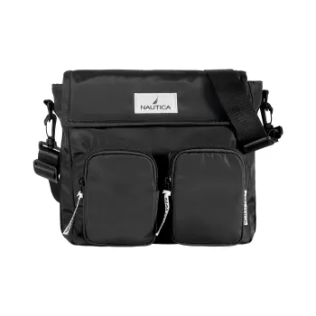 NAUTICA Nylon Shoulder Bag Crossbody Bag Regular Unisex Black/Royal Blue
