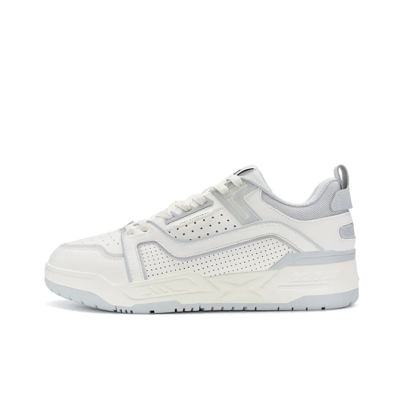 XTEP Cushioning Anti Slip And Wear Resistant Low Top Basketball Shoes Men's White Gray-0