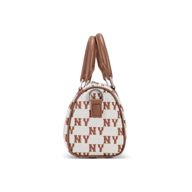 MLB Polyester With Artificial Leather Crossbody One Shoulder Handbags Regular Unisex Cream-3