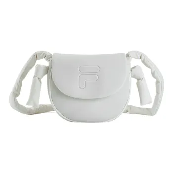 FILA FUSION PU Textile Saddle Bags Shoulder Bags Small Size Women's Ivory Ecru