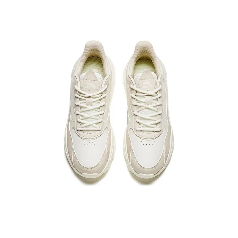 Anta Little Millennium Anti Slip Wear Resistant Low Top Casual Shoes Women's Ecru-2