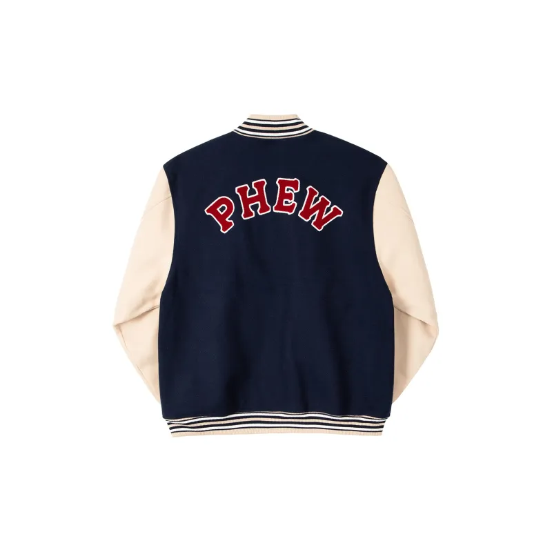 Phew Fall And Winter Baseball Jacket Unisex Navy Blue Khaki Green-1