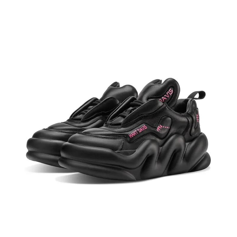 HART DAVIS Cloud Series Height Increasing Low Top Skateboard Shoes Unisex Black-3