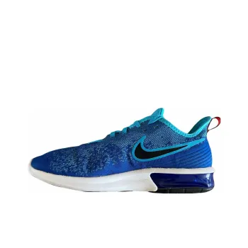 Nike Air Max Sequent Cushioning, Wear Resistant Low Top Running Shoes Men's Blue