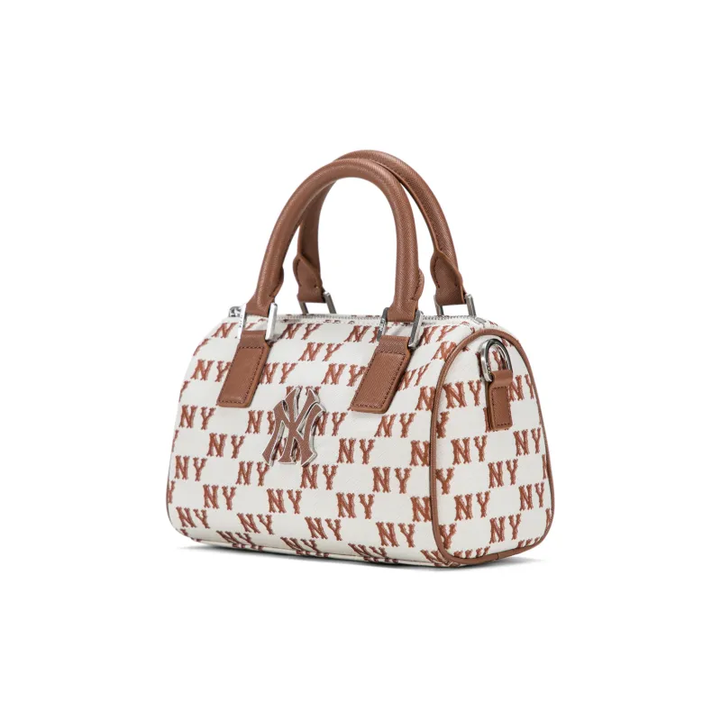 MLB Polyester With Artificial Leather Crossbody One Shoulder Handbags Regular Unisex Cream-2