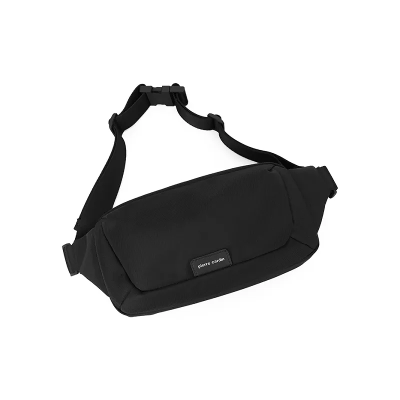 PIERRE CARDIN Fabric Messenger Bag, Crossbody Bag, Shoulder Bag Small Size Men's Black-4