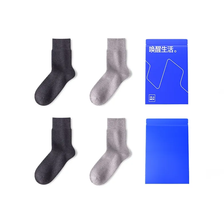 HLA Men Mid Calf Socks-4