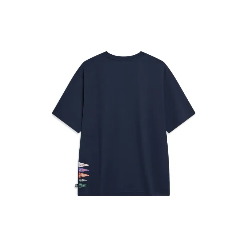 LiNing Badfive T Shirt Unisex Dark Marine Blue-1