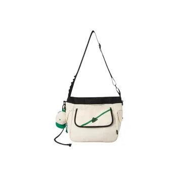 SEM/R Nylon Urban Cycling Bag, Shoulder Bag, Crossbody Bag Medium Size Unisex Milk White/Black