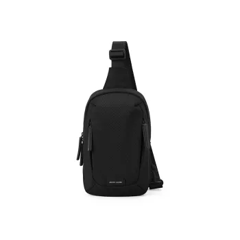 PIERRE CARDIN Fabric Crossbody Messenger Bag Sling Bag Trumpets Men's Black 