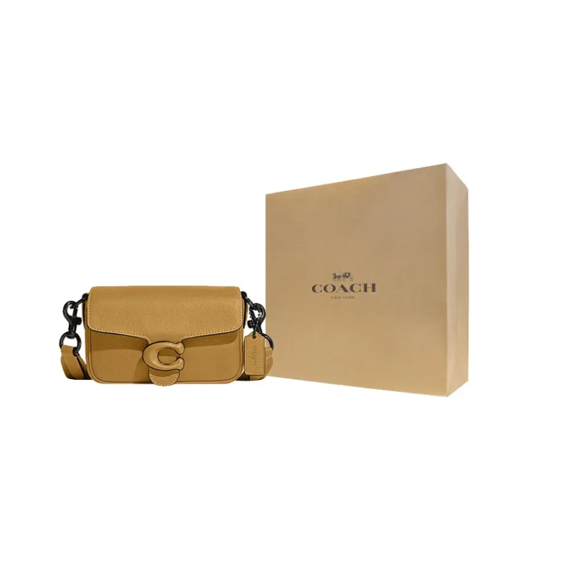 COACH Tabby Cow Leather Shoulder Bag Crossbody Bag Small Size Women's Earth Yellow-5