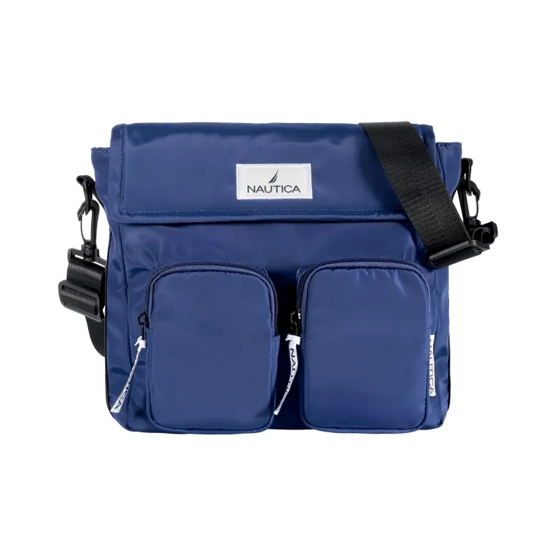 NAUTICA Nylon Shoulder Bag Crossbody Bag Regular Unisex Black/Royal Blue-6