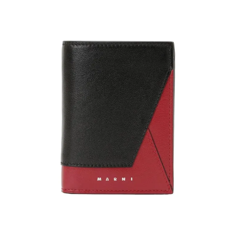 MARNI Calfskin Wallet Mini Men's Red/Black-0