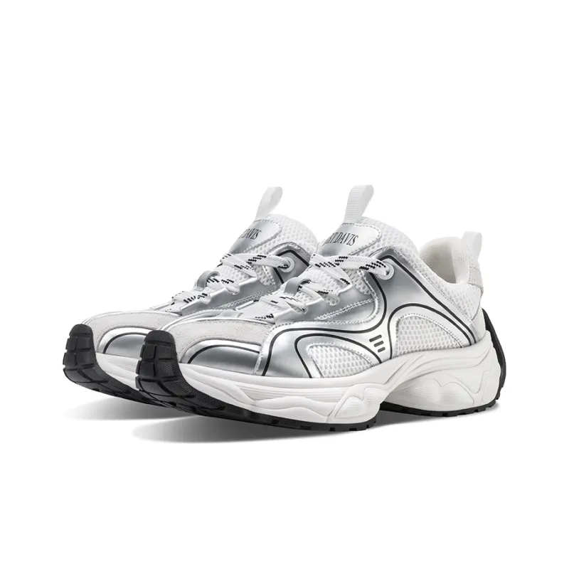 HART DAVIS 001 Low Top Running Shoes Unisex White Silver-1