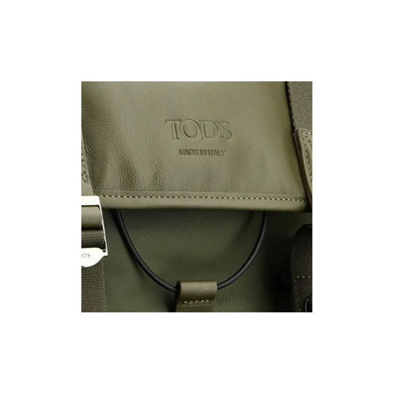 TOD'S Fabric With Leather Backpack Medium Size Men's Green-4