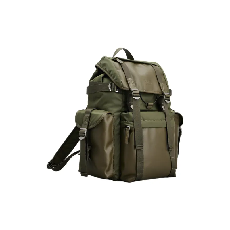 TOD'S Fabric With Leather Backpack Medium Size Men's Green-1