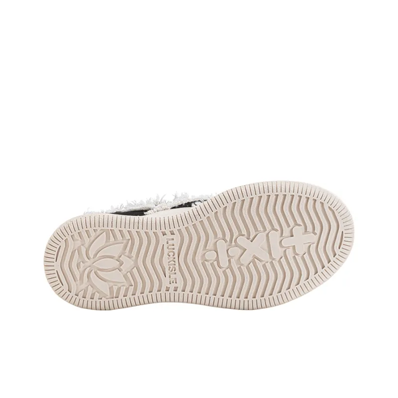 LUCKISLE Step By Step Lotus Lucky Shoes Low-Top Canvas Shoes Unisex Dopamine Dressing Black White-7