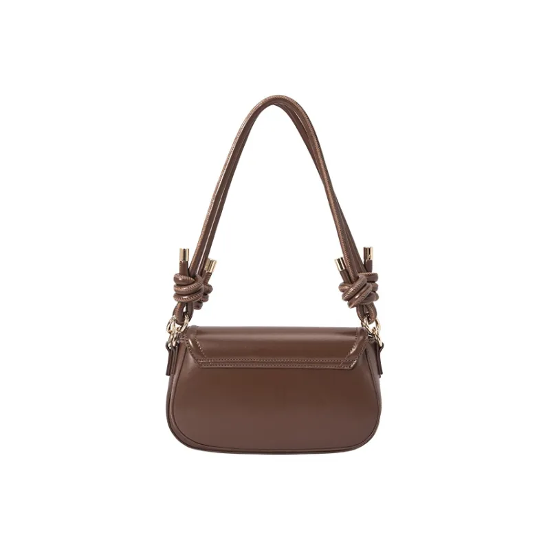 SEM/R PU Small Square Bag Handbag Crossbody Bag Small Size Women's Ecru/Caramel Brown/Black-7