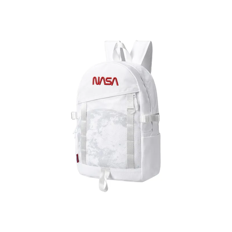 TURN UP 155 Collaboration Polyester Students Backpack Laptop Bag Unisex White-1