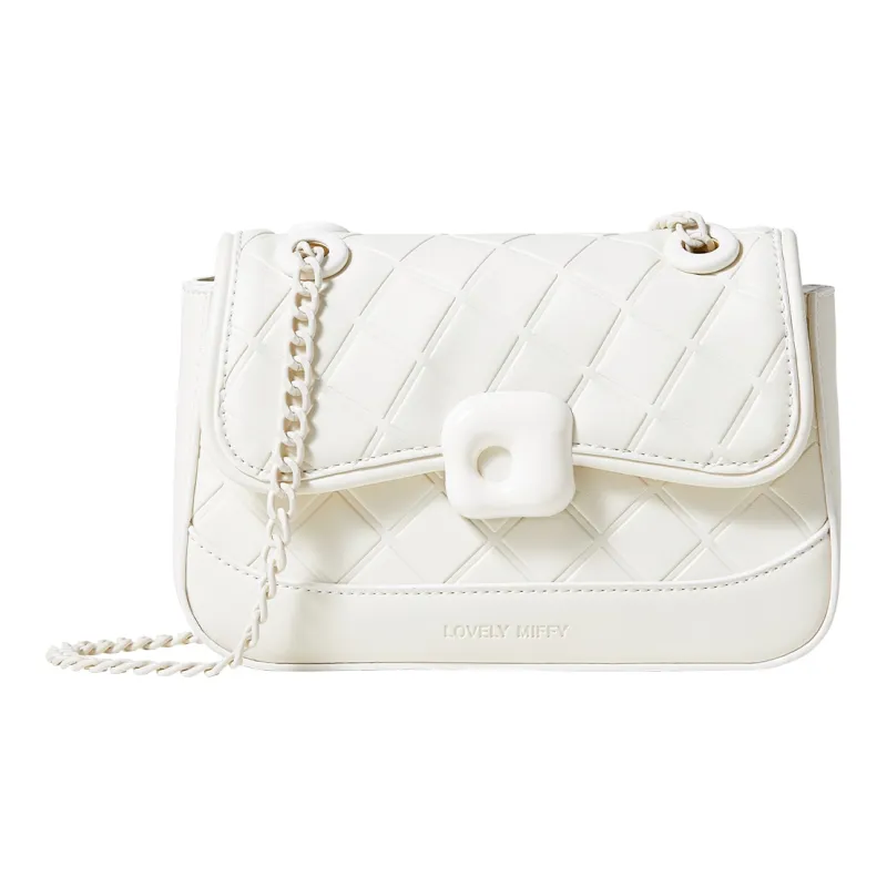 Miffy PU Chain Bag Small Square Bag Shoulder Bag Crossbody Bag Regular Women's Ecru/Pink-0