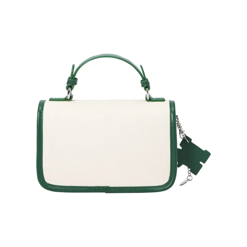 SEM/R Marley PU Handbag Shoulder Bag Crossbody Bag Messenger Bag Small Size Women's Coffee White Tones/dark Green-7