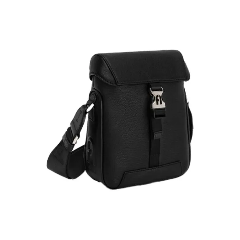 Furla Man Cosmo Calfskin Camera Bag Shoulder Bag Crossbody Bag Mini Men's Black-1