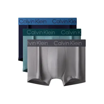 CALVIN KLEIN Underpants Men's 3 Pack Navy Blue/Pine Frost Green/Charcoal Gray