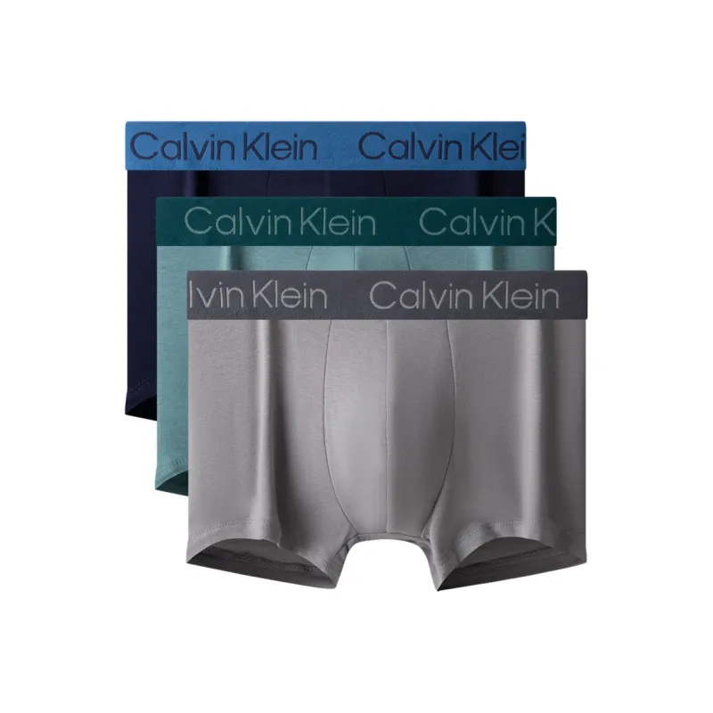 CALVIN KLEIN Underpants Men's 3 Pack Navy Blue/Pine Frost Green/Charcoal Gray-0