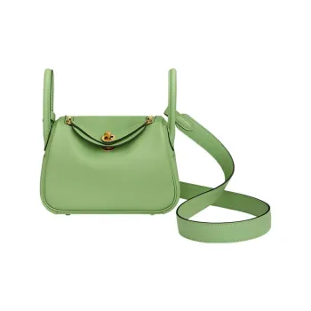 HERMES Lindy Calfskin Handbag, Shoulder Bag, Crossbody Bag Mini Women's Avocado Green