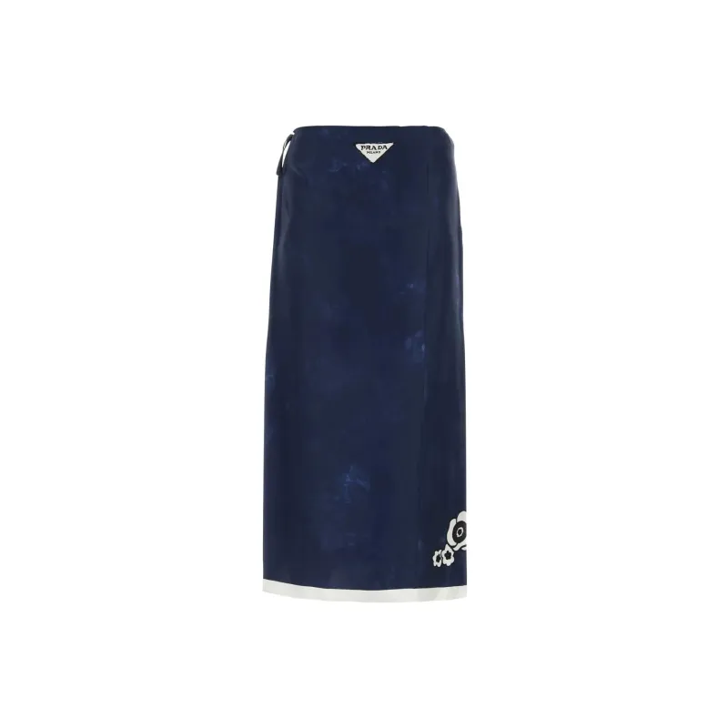 PRADA Casual Long Skirts Women's Blue-1