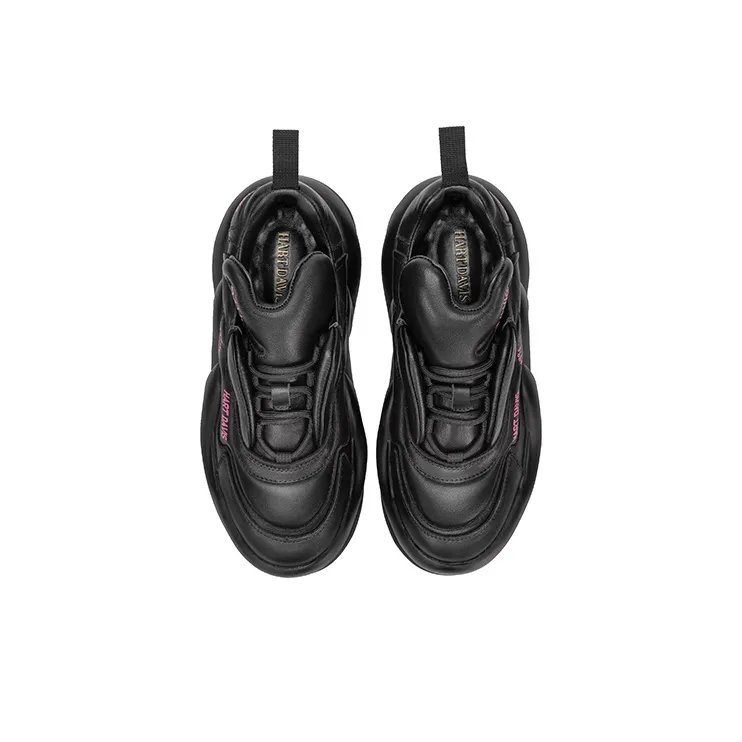 HART DAVIS Cloud Series Height Increasing Low Top Skateboard Shoes Unisex Black-4