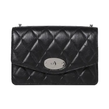 Mulberry Darley Quilting Shimmer Calfskin Shoulder Bag Crossbody Bag Regular Women's Black