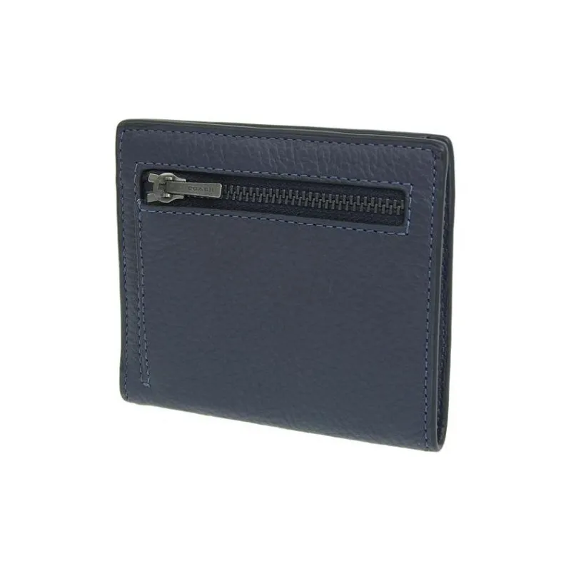 COACH Leather Coin Purse, Card Holder Mini Men's Mist Gray Blue-2